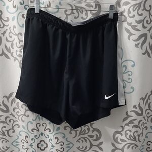 Nike Women's Black and White Athletic Shorts